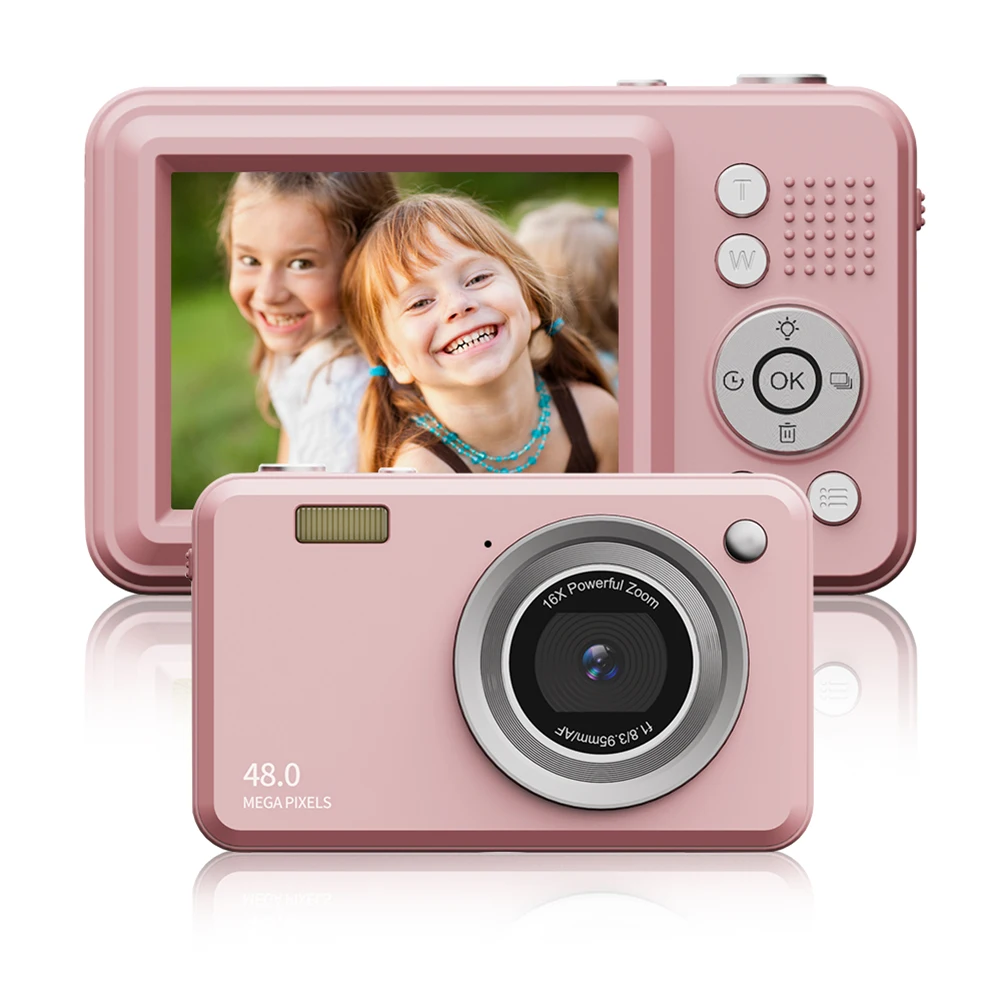 2.4 inch Digital Camera Children Camera 4K HD 1080P Portable Vlogging Rechargeable Cameras Fixed Focus Zoom Camera for Kid Adult