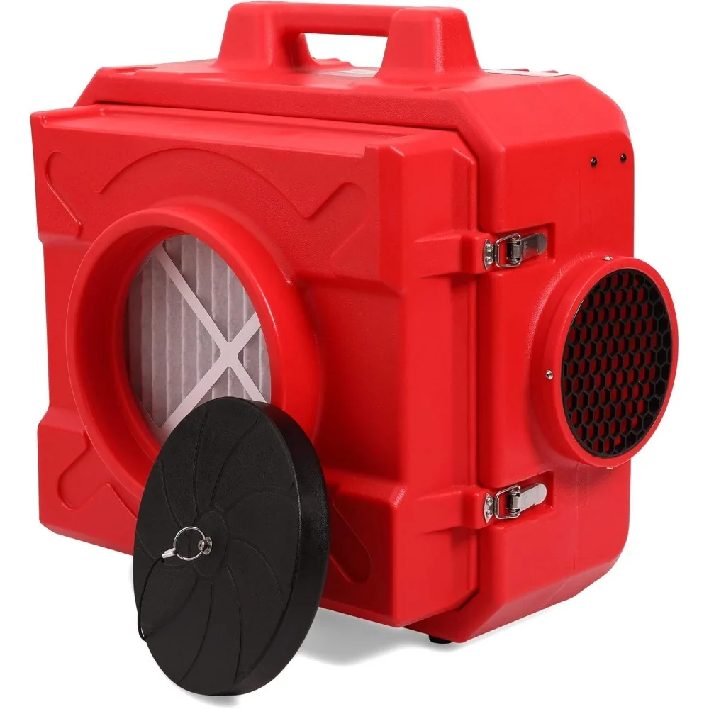 HEPA500 Commercial 500cfm Air Purifier Hepa Air Scrubber Negative Air Machine Roto-Molded (Red)