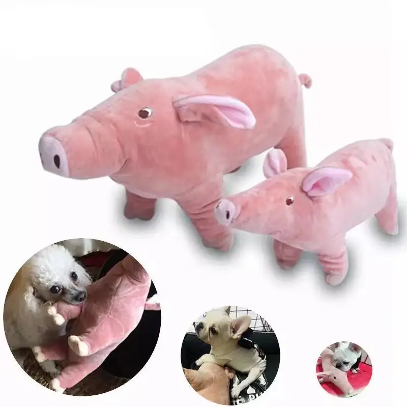 Plush Pig Pet Dog Accompanying Sleeping Toys for Small Dogs French Bulldog Bite Molar Venting Supplies Puppy Dog Playing Toy