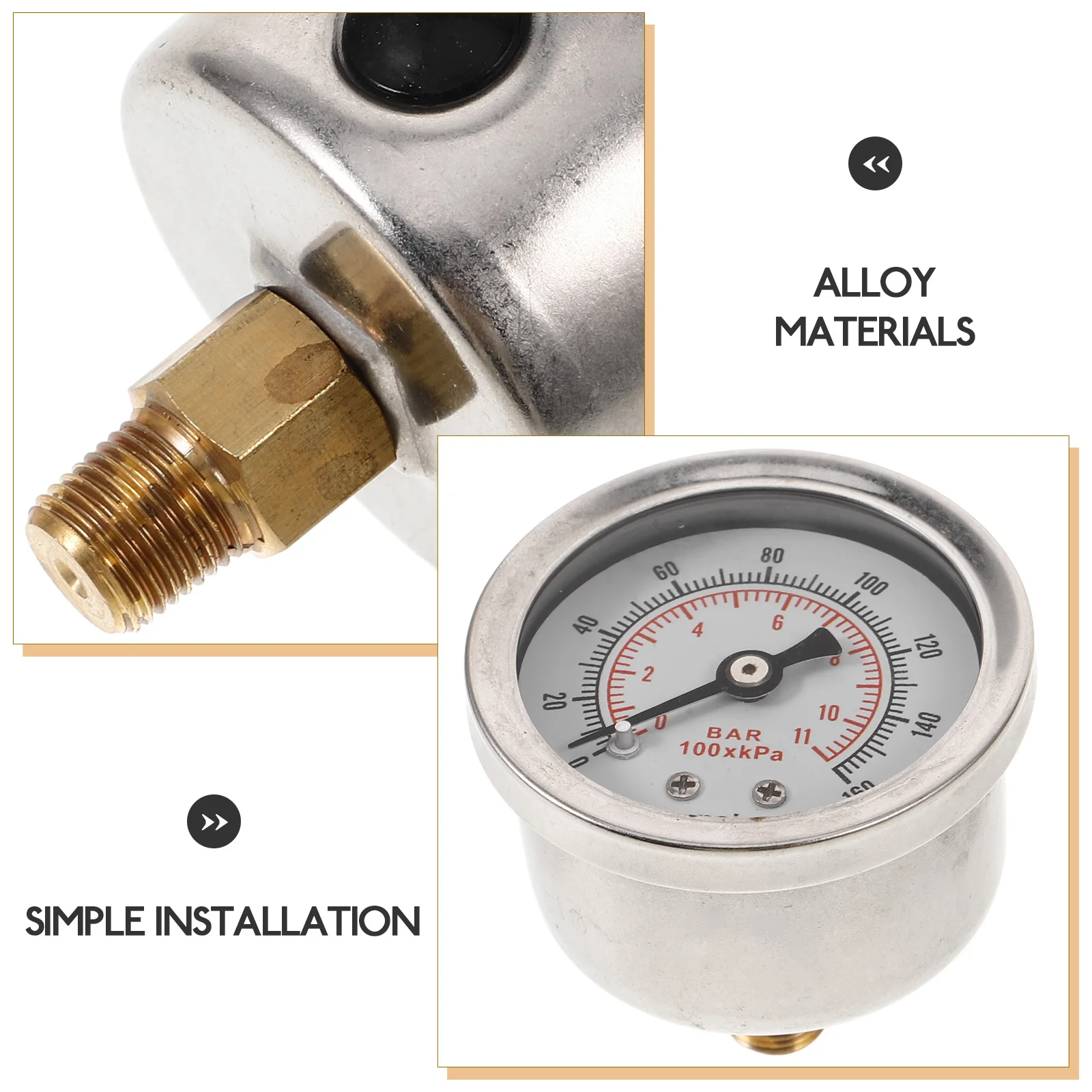 

Fuel Pressure Regulator Valve Automotive Alloy Durable Real-Time Monitoring Fuel Pressure Gauge Precision Measurement