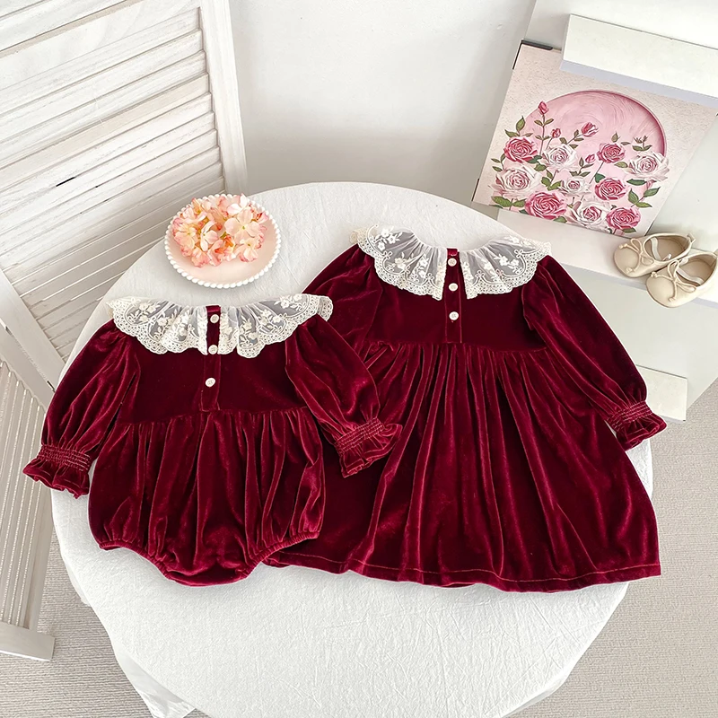 2026 Neu 0-24M Weihnachten Kleinkind Mädchen Roter Spitzen-Strampler Langärmeliger Baby-Mädchen-Jumpsuit Kinder Frühlingskleidung – Detail 19