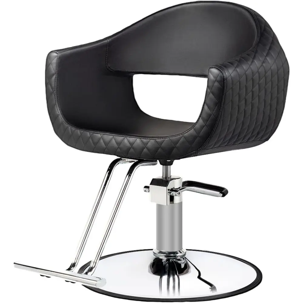 

Professional Barber Styling Chair with Heavy Duty Hydraulics, 360° Swivel, and Footrest for Salon and Home Spa