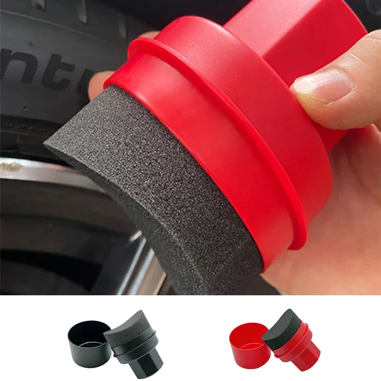 

Car Tire Waxing Sponge Car Wax Applicator Pad with Lid Curved Shaped Easy Waxing Tire Sponge Tire Cleaning Tools Detailing Brush