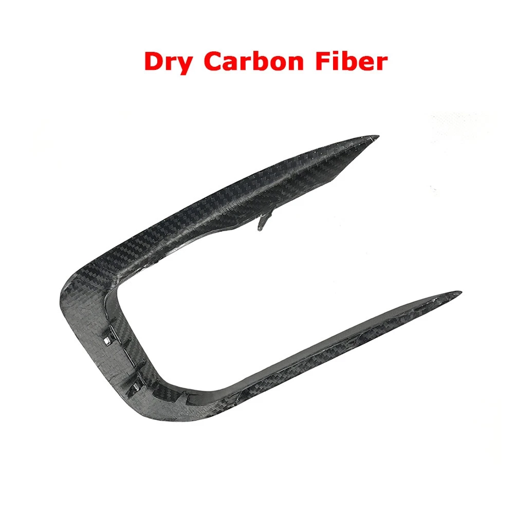 Dry Carbon Fiber Front Fog Lamp Wind Knife Fangs Trim Strips for BMW 1 Series F20 M Sport M135i M140i Hatchback 2016 - 2018 FRP