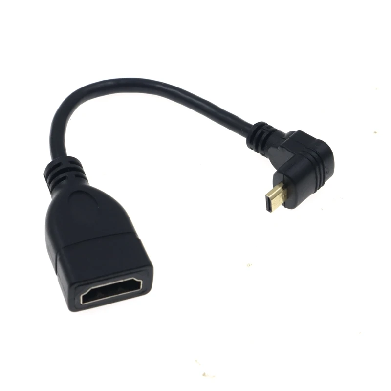 10cm Micro HDMI-compatible Male D Type Up Down Right Left Angled to Female Connector Cable for Laptop PC Micro-HDMI Cables Angle