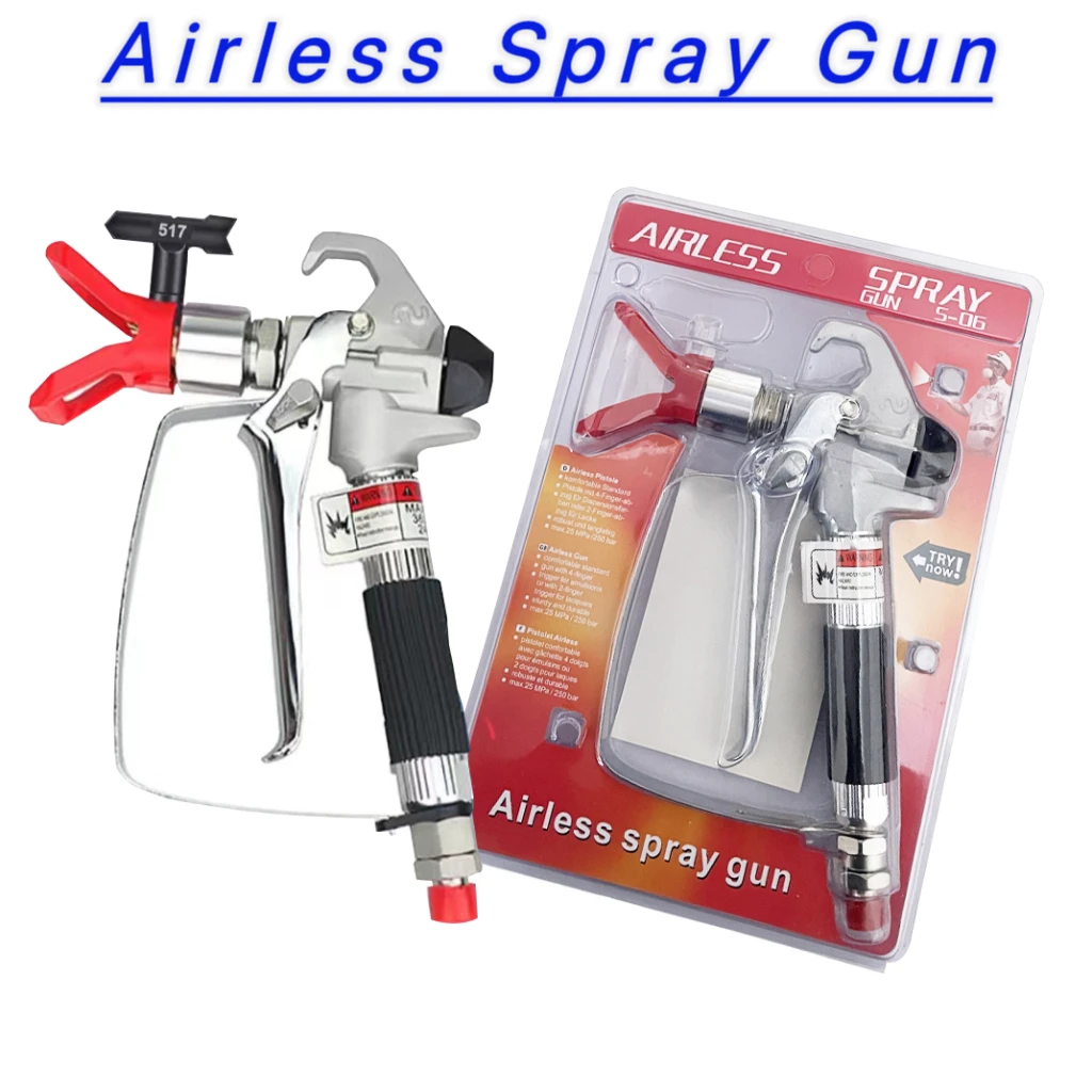 1 Set Airless Paint Spray Gun, 3600psi Fast Edge Airless Sprayer, with Tip Guard, Filter,517 TIP & Swivel Joint, Easy To Operate