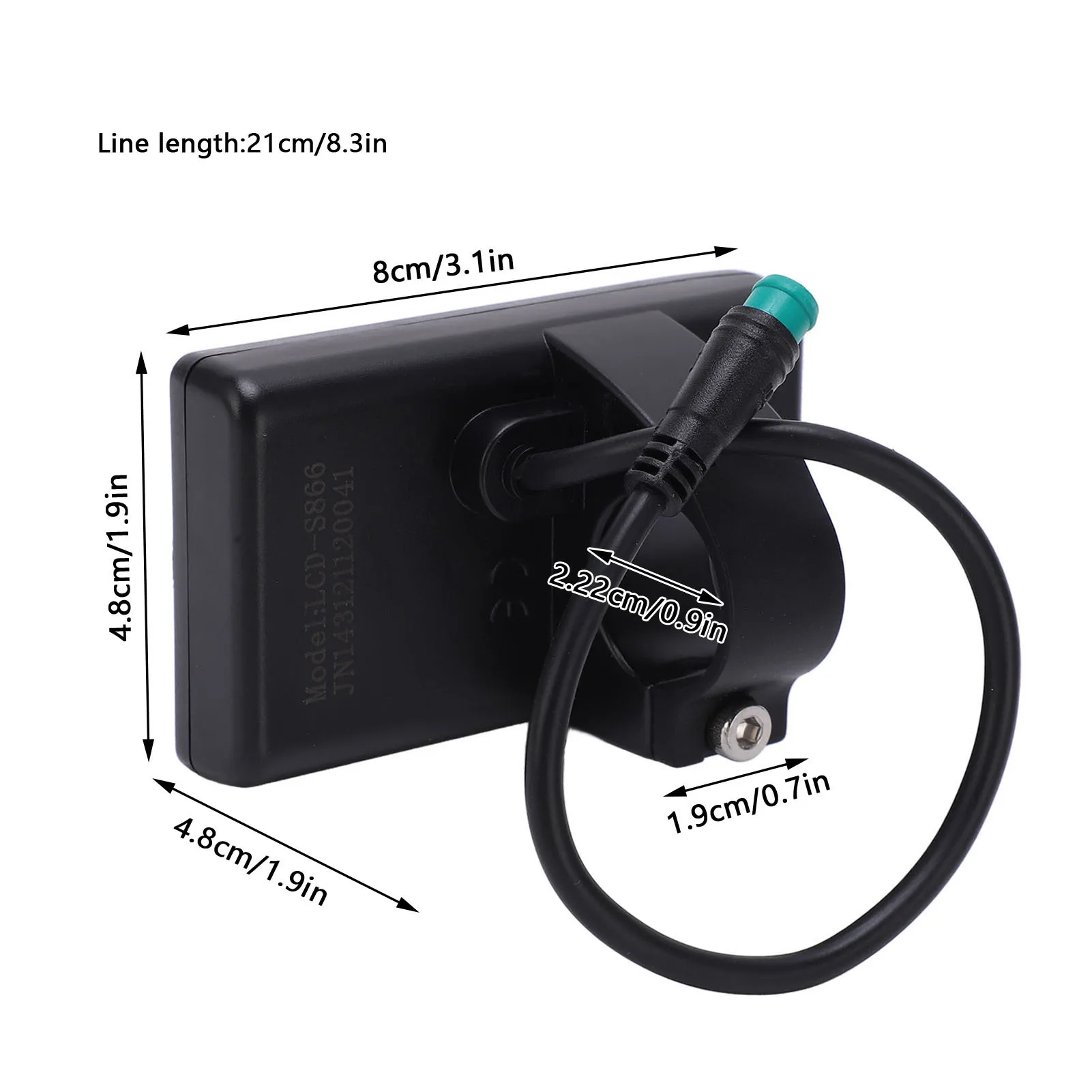 1pcs Electric S866 LCD Display Meter 24V 36V 48V Control Panel with Waterproof Plug Electric Bike LCD Display