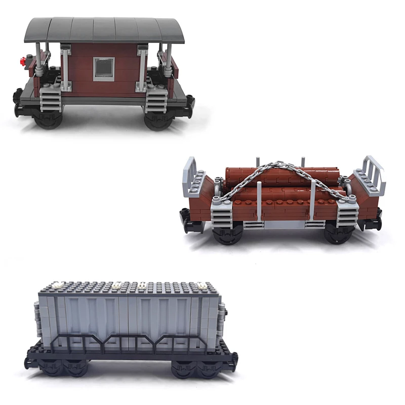 Moc cidade trem trilha de carga trem lenha carro bloco de construção compartimento diy acessórios pacote tijolos montagem modelo 92088