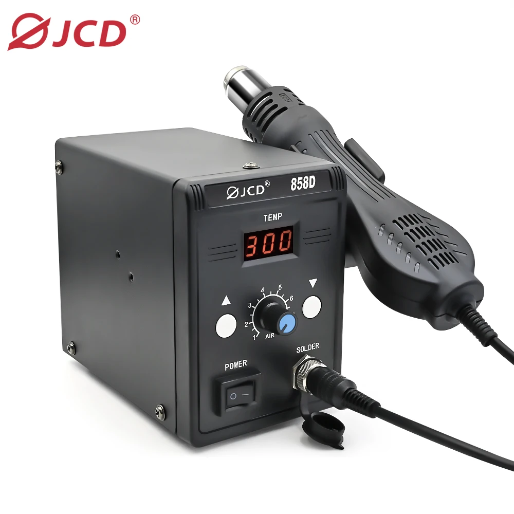 Imagem -06 - Jcd-hot Air Gun Bga Retrabalho Estação de Solda Ventilador Secador de Cabelo Secador de Cabelo Solda Heat Gun Smd Smt Soldagem Reparação 220v 858d