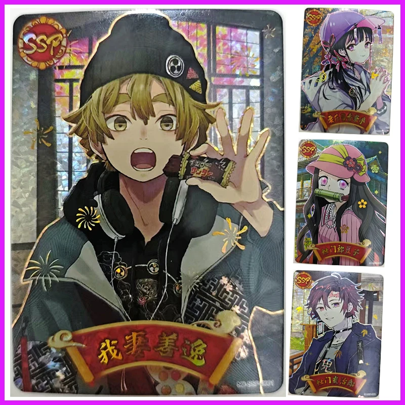 

Аниме Demon Slayer игрушки для мальчиков Agatsuma Zenitsu Tsuyuri Kanawo Nezuko Tanjirou Редкие коллекционные карты SSP подарок на день рождения