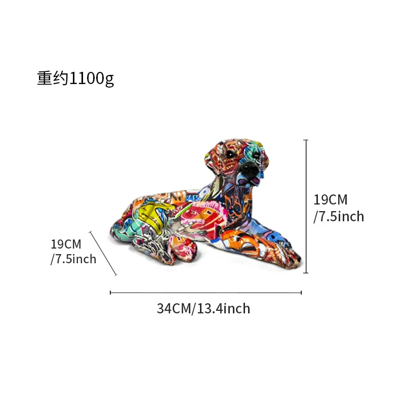 Creative New Product Colorful Labrador Retriever Cute Animal Ornament Home Resin Crafts Living Room Desktop Decoration