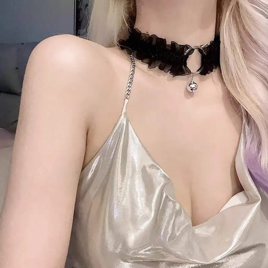 Schleifen- & Glocken-Choker-Halskette, sexy Schlüsselbein- & Körperkette für Damen, Damen-Gürtel, Choker – Detail 12