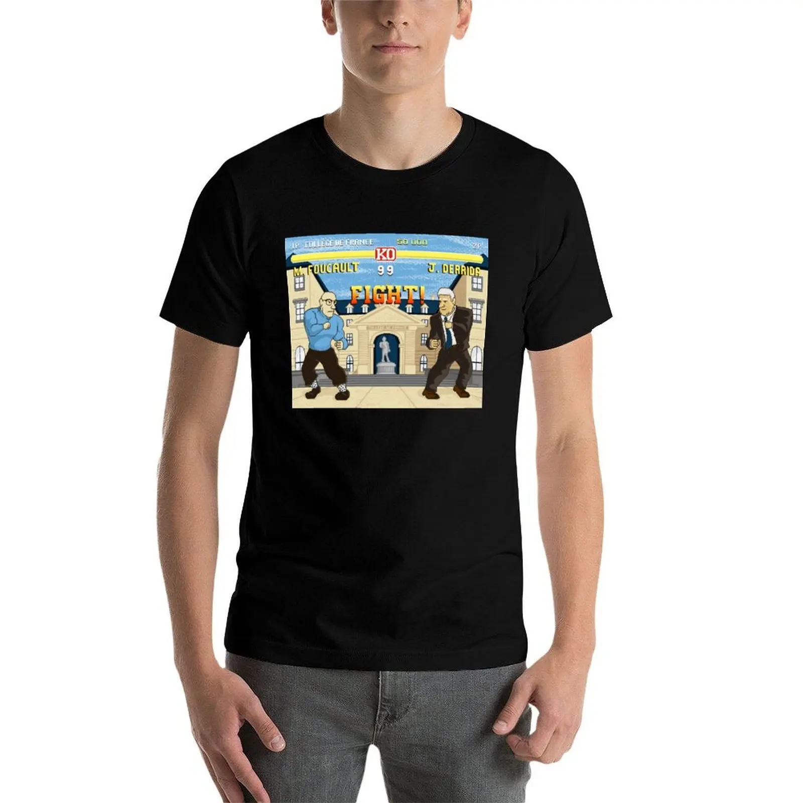 تي شيرت Theory Fighter - Foucault vs Derrida تي شيرت g man تي شيرت للرجال تي شيرت للرجال تي شيرت جرافيك تي شيرت #3