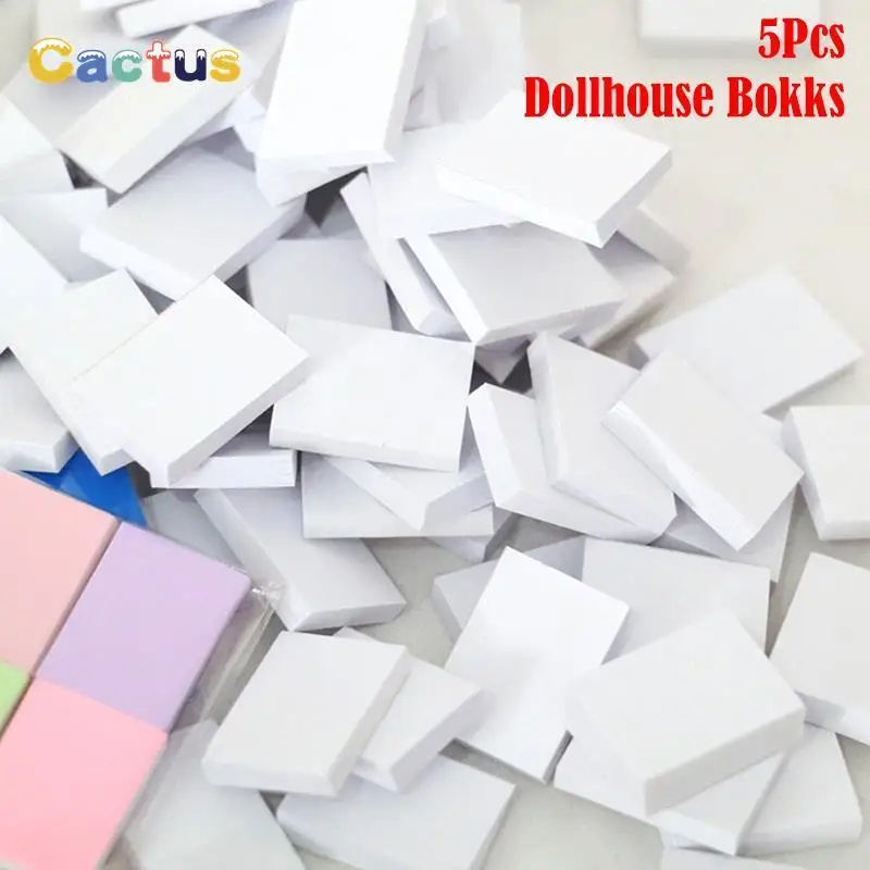 5Pcs 1:12 Dollhouse Miniature Books Mini Inside Flip Book Kids Pretend Play Toy Doll House Accessories