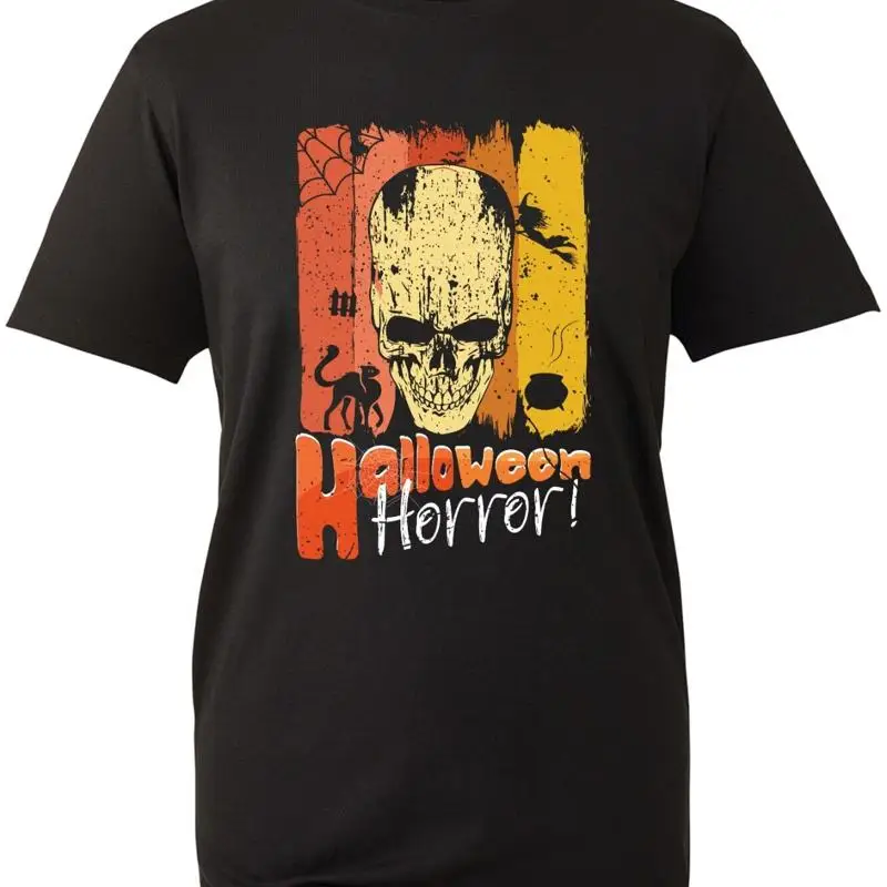 

Halloween Horror Skull T Shirt Vintage Nightmare Witch Scary Spooky Ghost Pumpkin