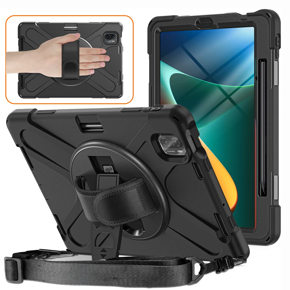 

For Xiaomi Mi Pad 5 Case MiPad 5 Pro 11" 2021 Kids Case Heavy Duty Shockproof Rugged Cover with Kickstand Hand Shoulder Strap