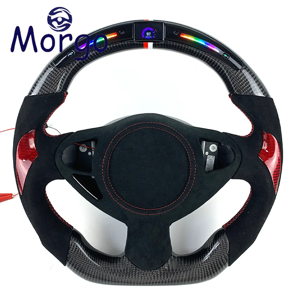 

For Nissan 370Z Customized Vibration LED Rpm Carbon Fiber Cars Steering Wheel for FX35 FX30 FX37 FX50 QX70 Racing Style Design