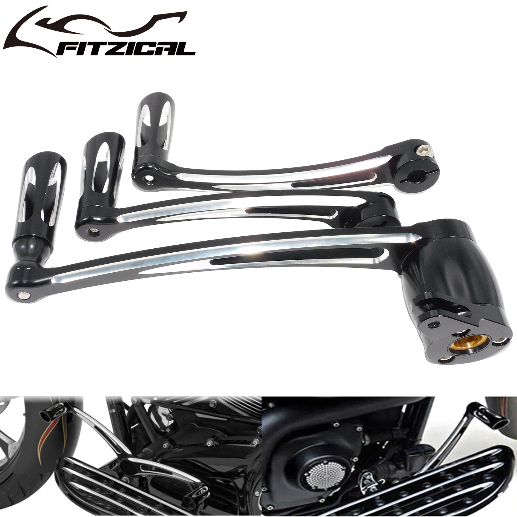 Tuas pemindah jari kaki sepeda motor, DENGAN pasak Lengan rem Pedal untuk Harley Touring Road King Electra Street Glide FLHX 2008-2013