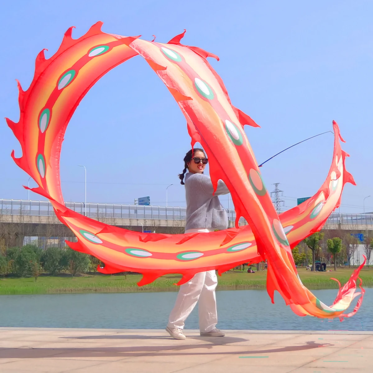 ダンスフェニックス-大人春フェスティバル新年juggling用品カラフルなリボンスポーツアクセサリー用のアクセサリー