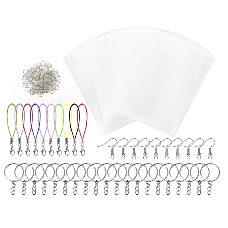 

DIY Ornaments Shrinky Plastic Sheets Keychain Kit,165Pcs Shrinky Art Kit For Kidsfor Kids For Creative-Craft