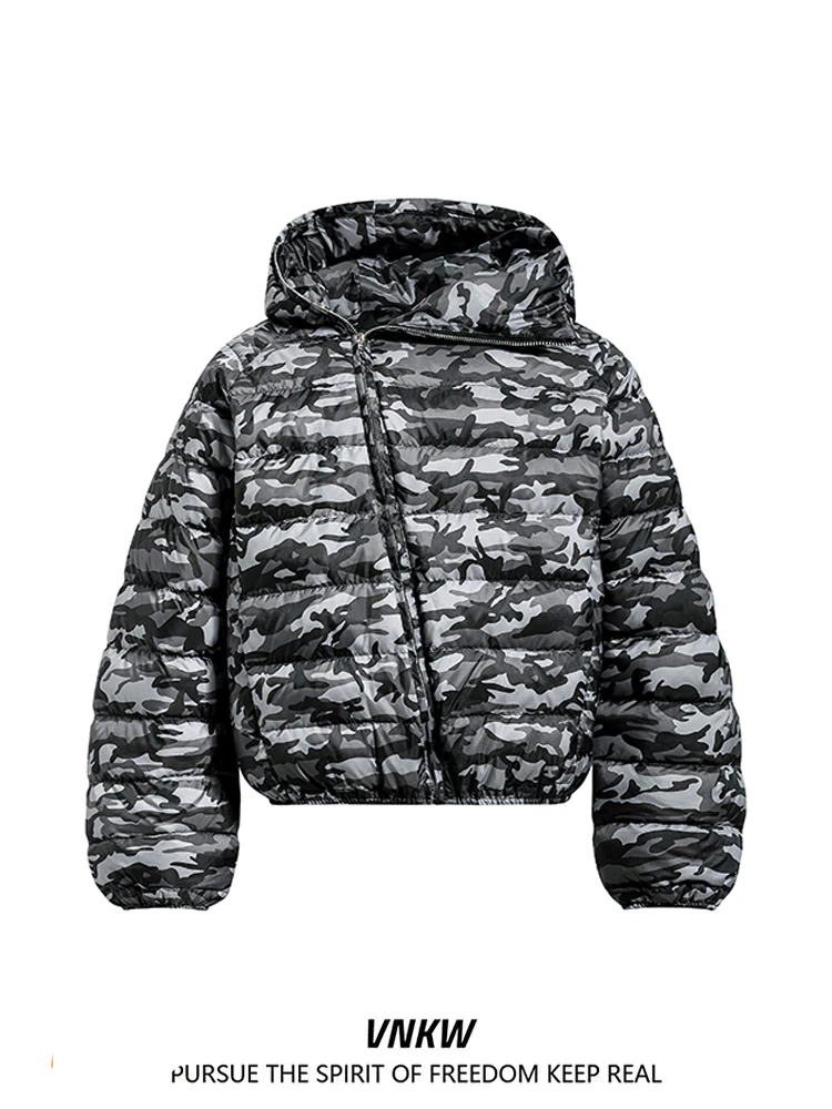 

Thiened ort Hooded Du down Jaet Men's Winter Coat Camouflage Zipper Design Chinese Trendy Sle Casual Warm Outerwear