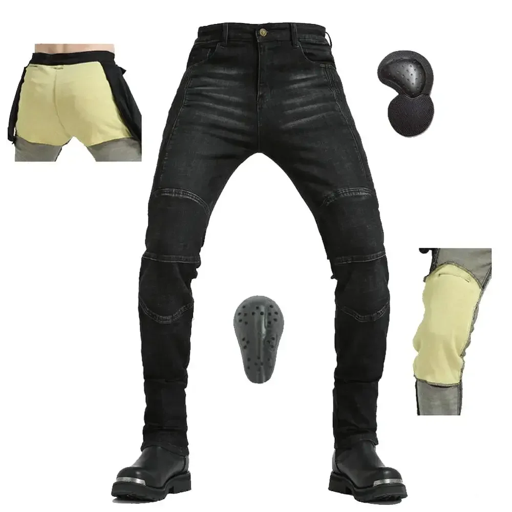 Motorcycle Biker Jeans Dirt Bike Motocross Riding Pants CE Armored Reinforce with Aramid Protection Motorbike Adventure Touring