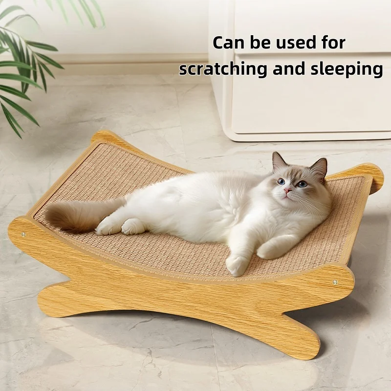 Lit de luxe en sisal pour chat, planche à gratter pour chat, poignées amovibles, hamac lavable et confortable pour animaux de compagnie, jouets pour chats, accessoires pour animaux de compagnie