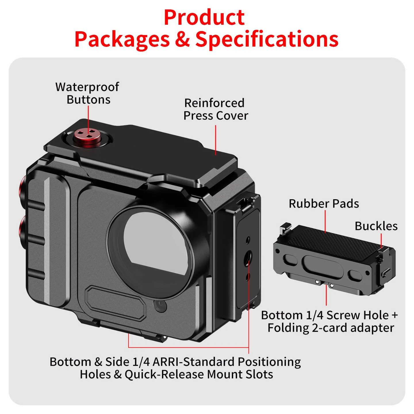 Multi-Erweiterungs-Aluminium-Tauchgehäuse für Insta360 Go Ultra Action-Kamera Magnetischer Schnellverschluss für Unterwasser-Fotografie – Detail 17