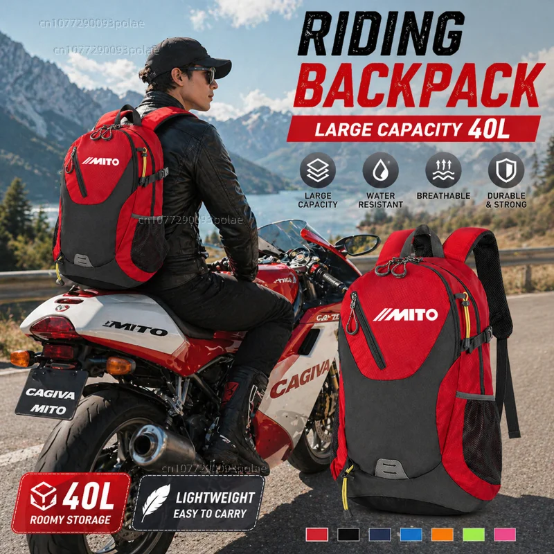 For Cagiva Mito 50 125 Mito sp525 Large Capacity Waterproof Outdoor RidRacing travel Men waterproof Backpack Bag Motorcycle Gift