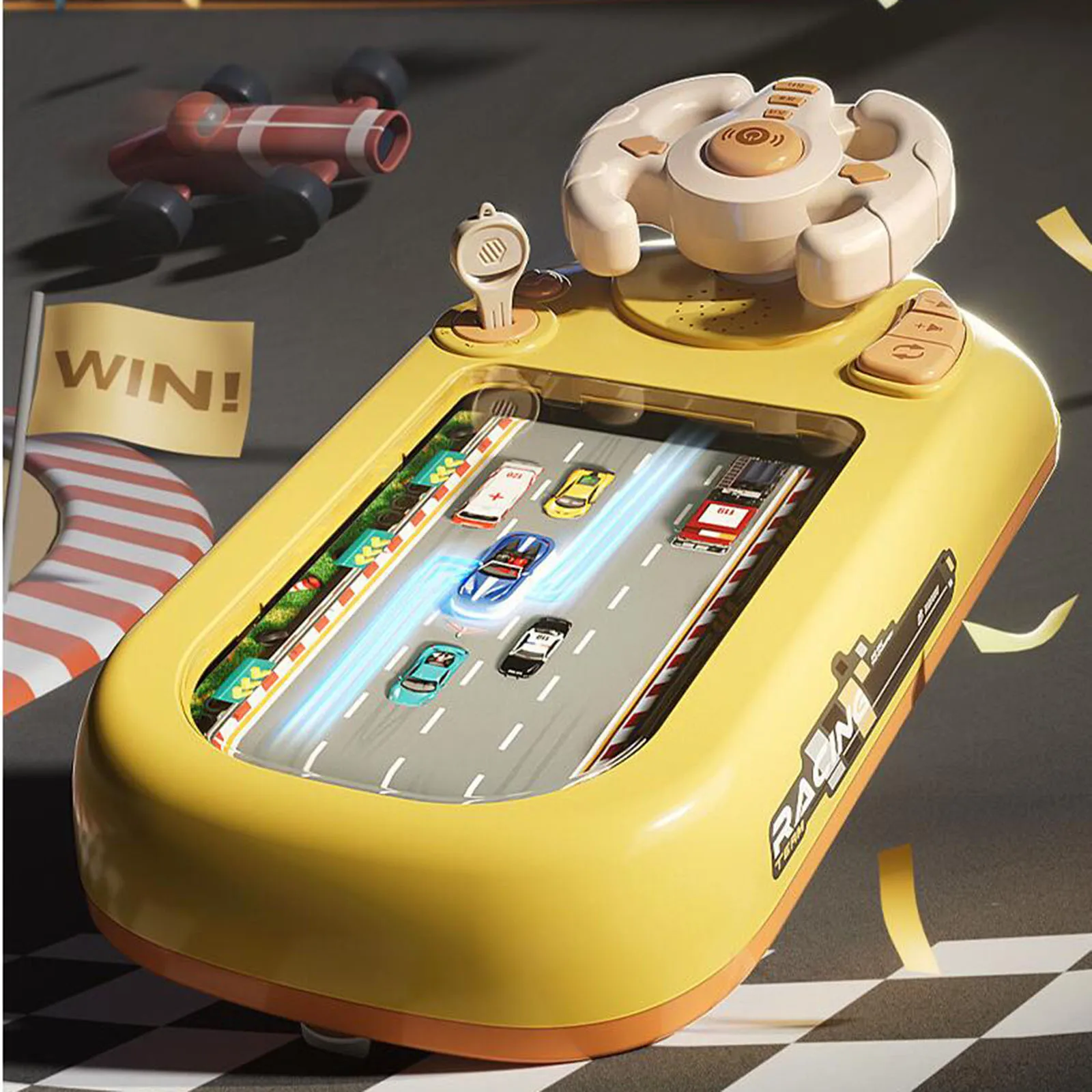 Simulation Driving Steering Wheel Toy Racing Challenge Children's Electric Toys Table Games Toys with Lights Music Gift for Kids