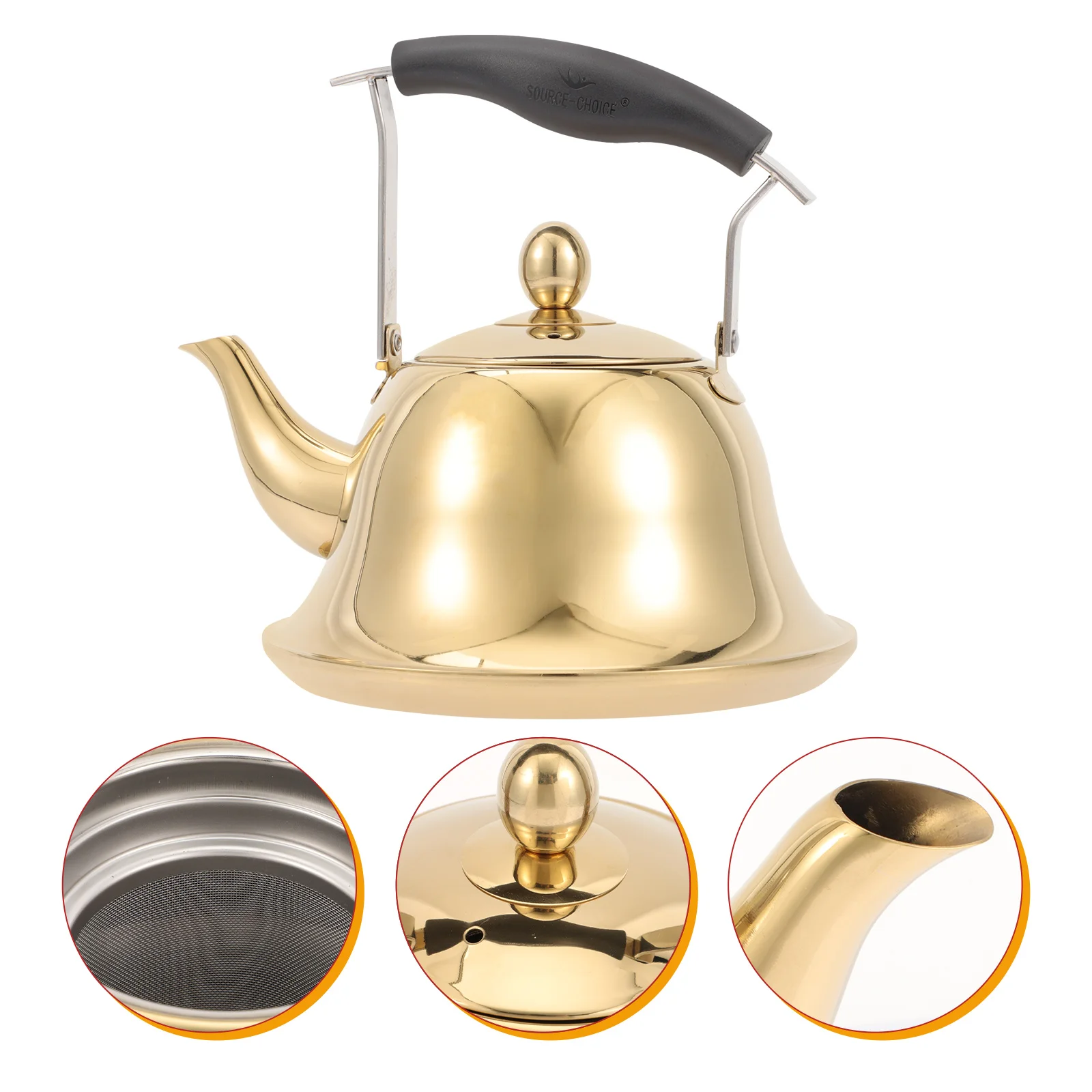 

Coffee Pot Stainless Steel Kettle Office Water Pitcher Filter Whistling