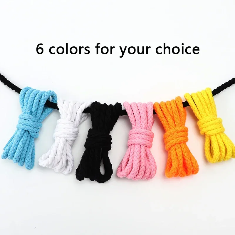 8MM Cotton Shoelaces Bold Linen Round Shoe Laces For Sneakers Hemp Rope Cashew Flower Shoes Lace Accessories Shoestrings