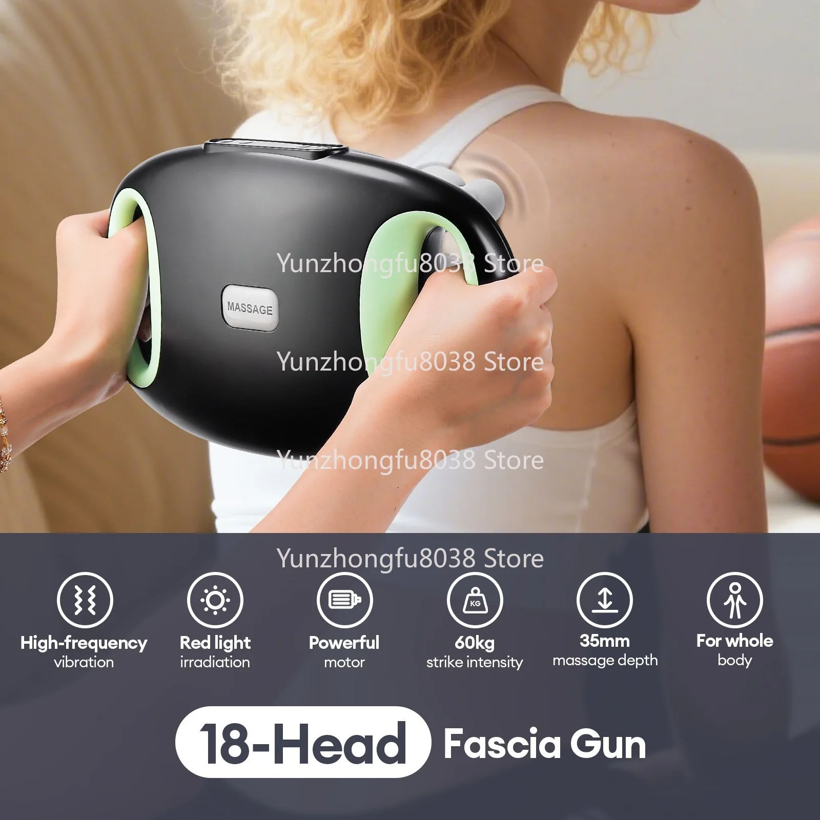 

Body Relaxation 18-Head High Frequency Neck Waist Massage Machine Neck Shoulder Fascia Massage Gun