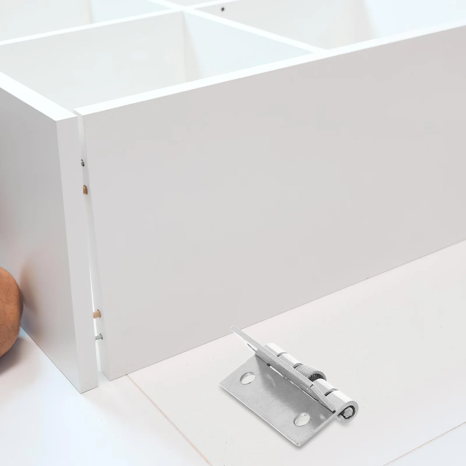 

4 Pcs Hidden Hinge Stainless Steel Chest Hinges Gate with Springs Door for Cabinet Doors