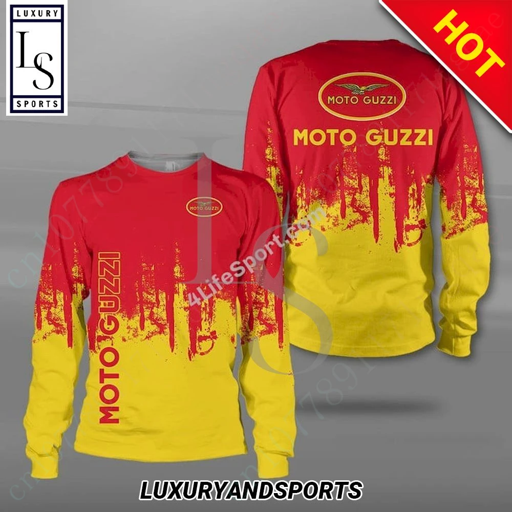 Moto Guzzi Casual T-shirts Unisex Clothing Harajuku O Neck Long Sleeve Quick Drying Sweatshirt Top Anime T Shirt For Men Women