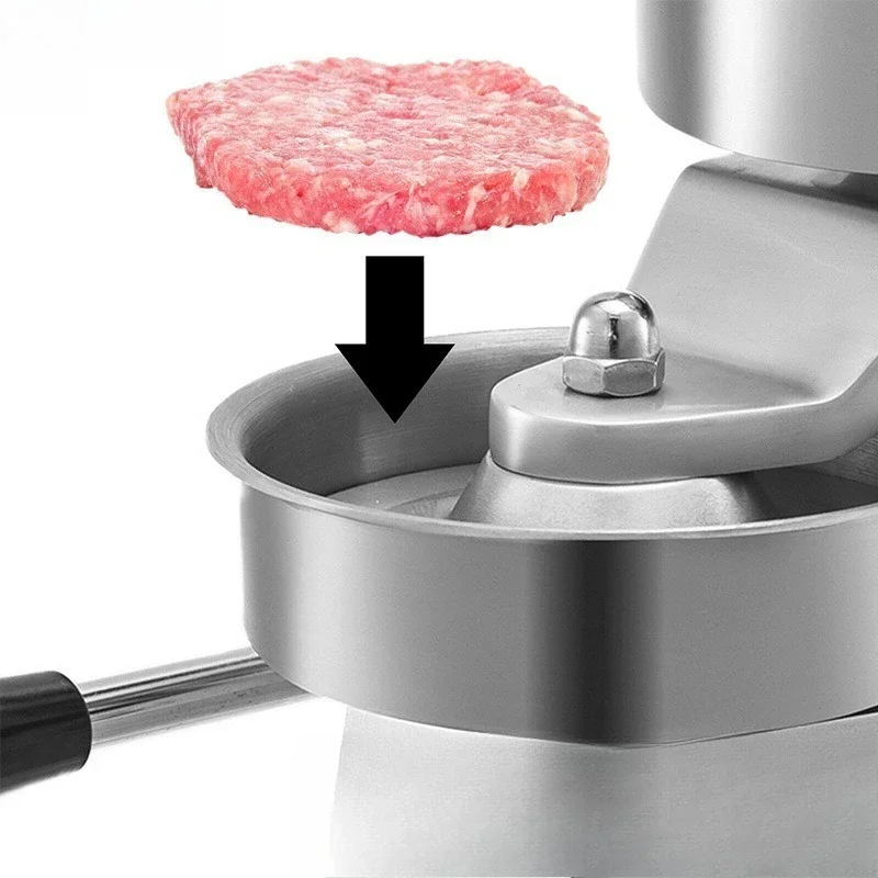 ماكينة باتي لحم البقر بالضغط اليدوي، من الفولاذ المقاوم للصدأ، ماكينة تشكيل باتي همبرغر