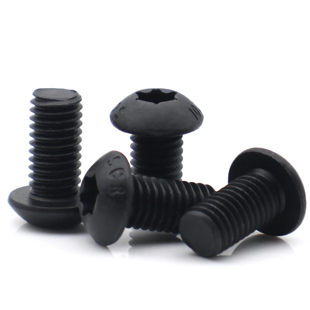 Black 10.9 Grade Torx Six Lobe Button Head Screws Round Head Socket Screw Star Drive Bolts M2-M10