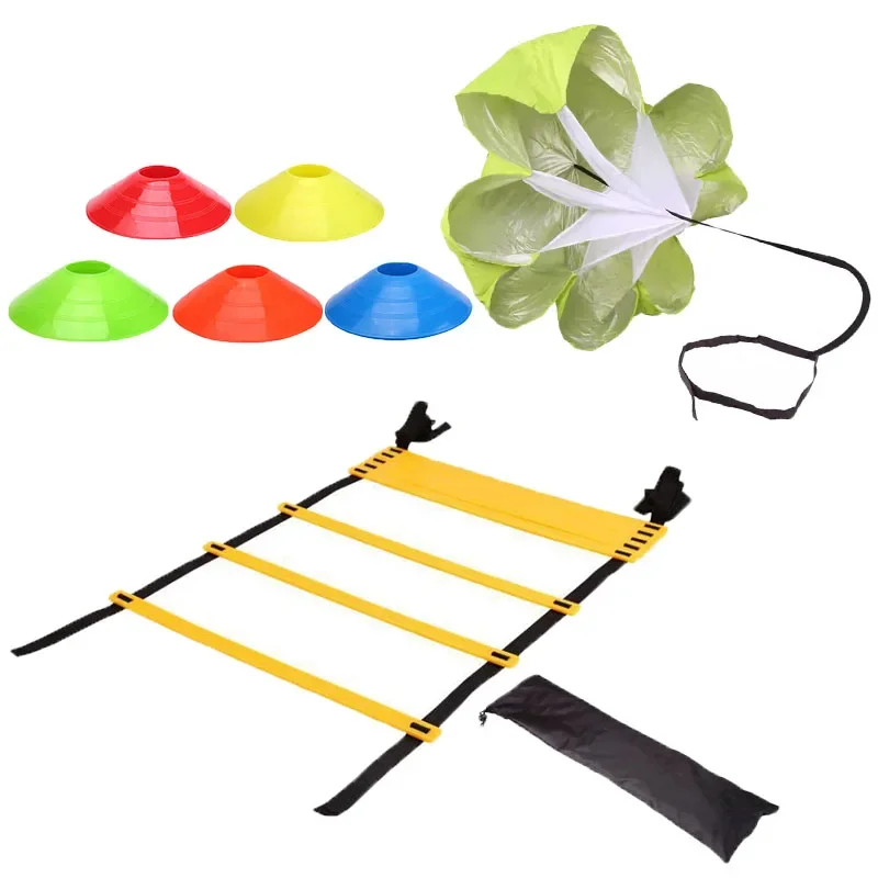 

Football Speed Agility Ladder Soccer Training Resistance Parachute Football Sign Dish Pressure Resistant Cones Marker Discs Set