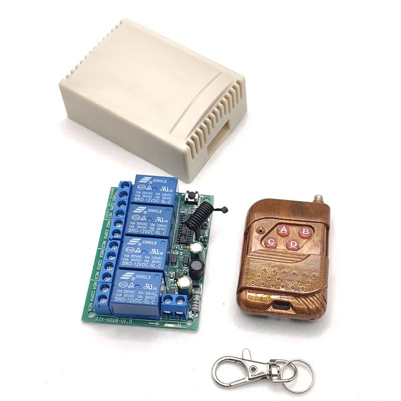 AC220V 10A 4CH لاسلكي للتحكم عن بعد التبديل وحدة الاستقبال التتابع و 4 قنوات RF433MHz نقل التحكم عن بعد