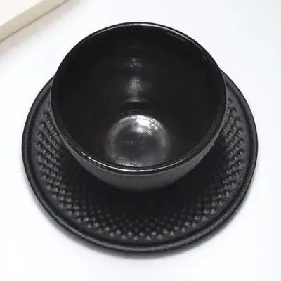 

Chinese Handmade Cast Iron Tea Cup Set Kung Fu Mini Retro Tea Drinking Cups Traditional Home Teaware Iron Ironware Cup Saucer