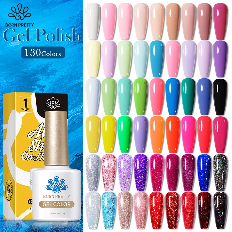 BORN PRETTY 10ml Trendy Spring Summer Gel Nail Polish Pink Blue Purple Nail Gel UV LED Vernis Semi Permanent Soak Off Nail Gel