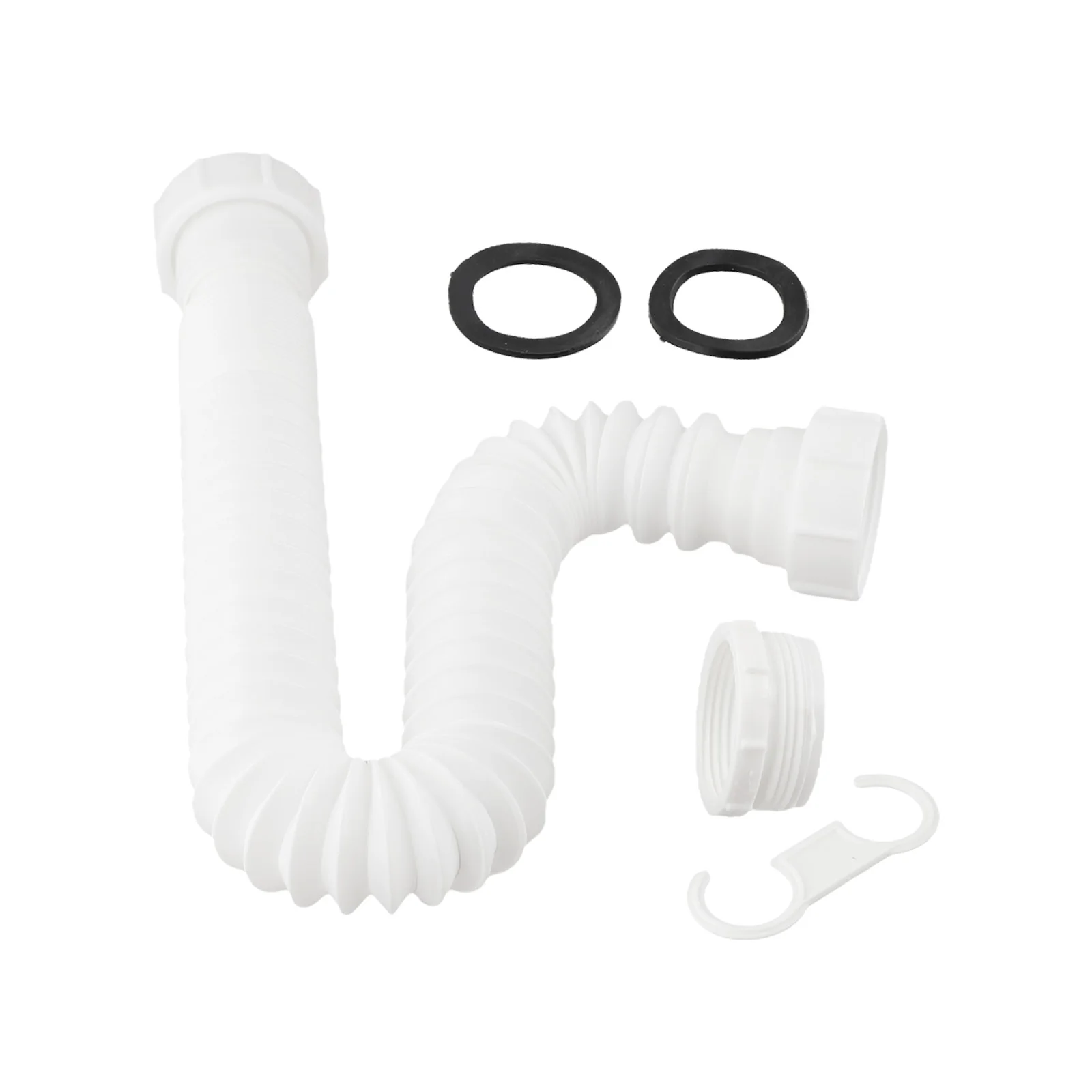 Flexible Drainage P-trap Adapter Under-sink Installation Flexible Sink Drain S-type Snap Mechanism Stretchable Length