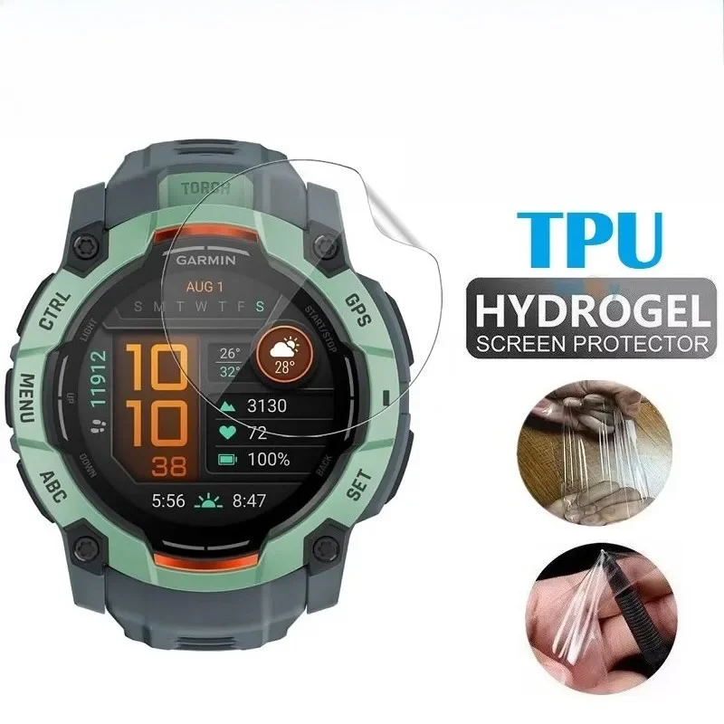 3-10 قطعة بولي يوريثان هيدروجيل لينة واقي للشاشة فيلم ل Garmin Instinct 3 Instinct E 40/45 مللي متر ساعة ذكية