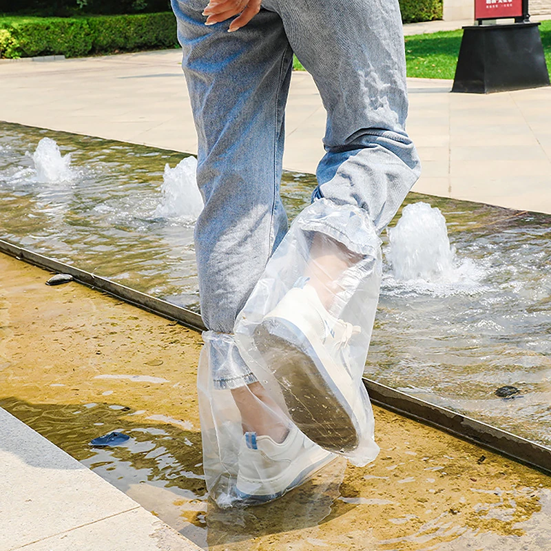 10 Stuks Waterdichte Dikke Plastic Schoenen Hoes Wegwerp Schoen Stofhoezen Buitenshuis Regen Schoen Covers High-Top Boot Cover