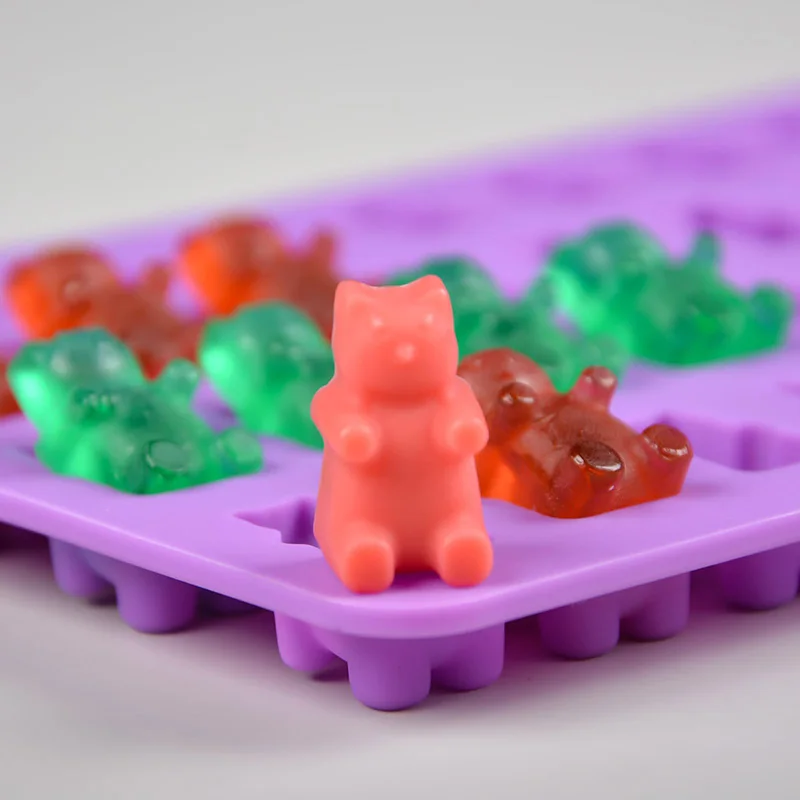 Silicone Gummy Molds Bear Candy Silicone - Mini Size Chocolate Gummy Molds Nonstick Food Grade Easy-Release Ice Cube Trays