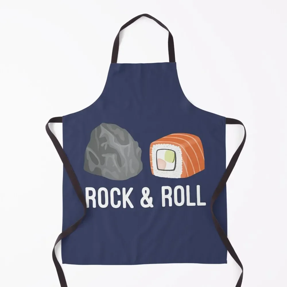 

Rock sushi roll music pun Apron for women with pocket Kitchens For Men Home and kitchen products cook wear Apron