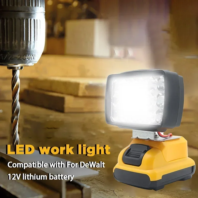 Luce da lavoro a LED per auto illuminazione di emergenza torcia elettrica faretto per torcia elettrica per batteria agli ioni di litio DeWalt 12V DCB120 DCB121 DCB213