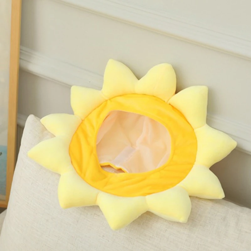 Cartoon Yellow Sunflower Plush Hat Funny Stuffed Toy Headgear Cap Party Props Drop Shipping