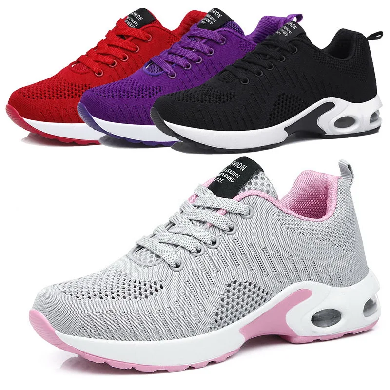 Zapatillas de deporte con amortiguación para Mujer, zapatos informales, deportivos profesionales, transpirables, color morado, para caminar, 2021,