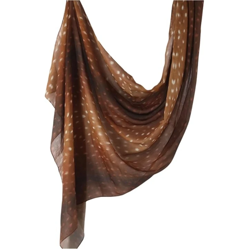 Bohemian Deer Print Hijabs Women Watercolour Shawl Soft Muslim Hijabs Modal Cotton Lightweight Wrap Autumn Headscarf Ramanda 6